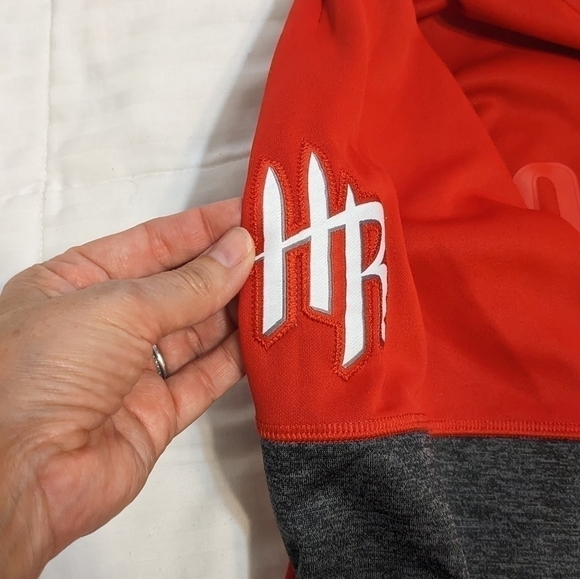 Adidas red and grey Houston Rockets NBA lightweight long sleeve top size Small - Picture 8 of 9